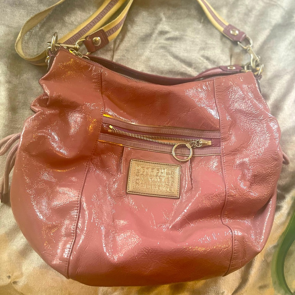 Lavender Coach Patent Leather large crossbody 💜